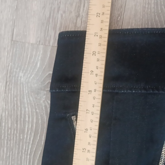 7 For All Mankind Moto Jacket Denim On Faux Leather Bikercore Office Siren - Picture 7 of 9